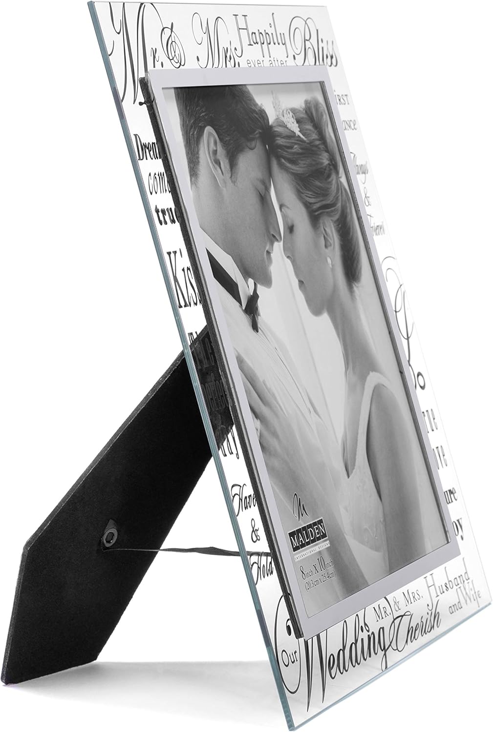 Malden International Designs Bilderrahmen Mr. & Mrs. Spiegelglas mit silberfarbenem Metallrand innen