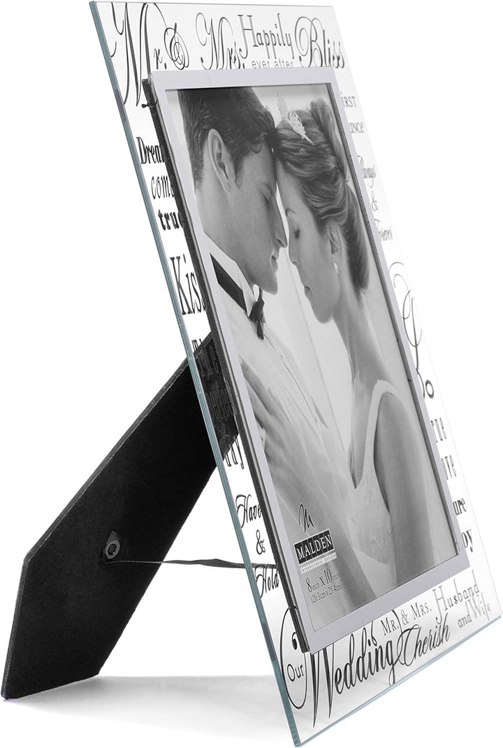 Malden International Designs Bilderrahmen Mr. & Mrs. Spiegelglas mit silberfarbenem Metallrand innen