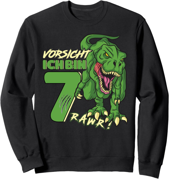 Dinosaurier 7 Geburtstag Deko ich bin 7 Dino Jungen 7 Jahre Sweatshirt
