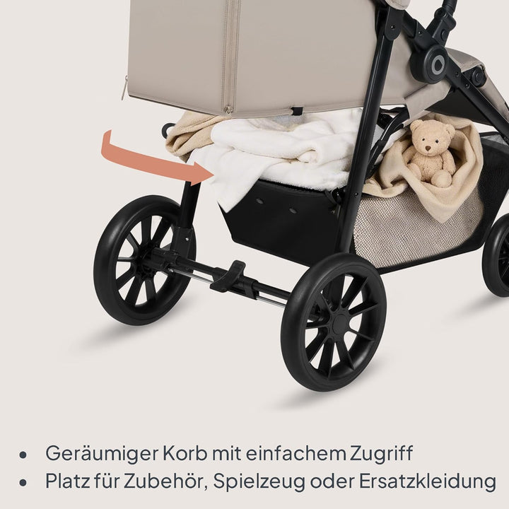 Lionelo Emerald Buggy bis 22 kg, 6 Monate–4 Jahre, EVA-Räder 360° mit Federung, einhändig faltbar, 9