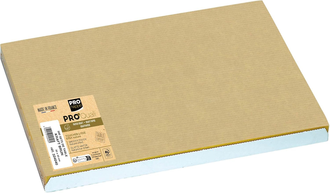 Pronappe Tischdecke 324040I 500er Pack Einweg-Tischset aus glattem braunen Kraftpapier 30 x 40 cm Fa
