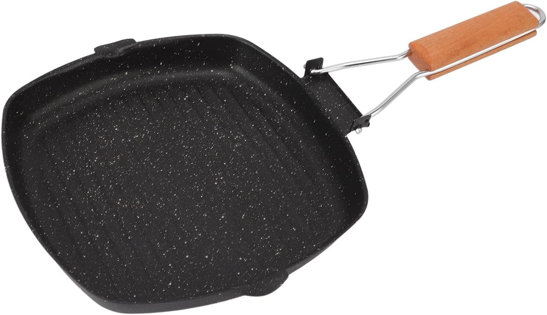 BORDSTRACT Klappbare Grillpfanne, quadratische Antihaft-Pfanne für den Aussenbereich mit klappbarem