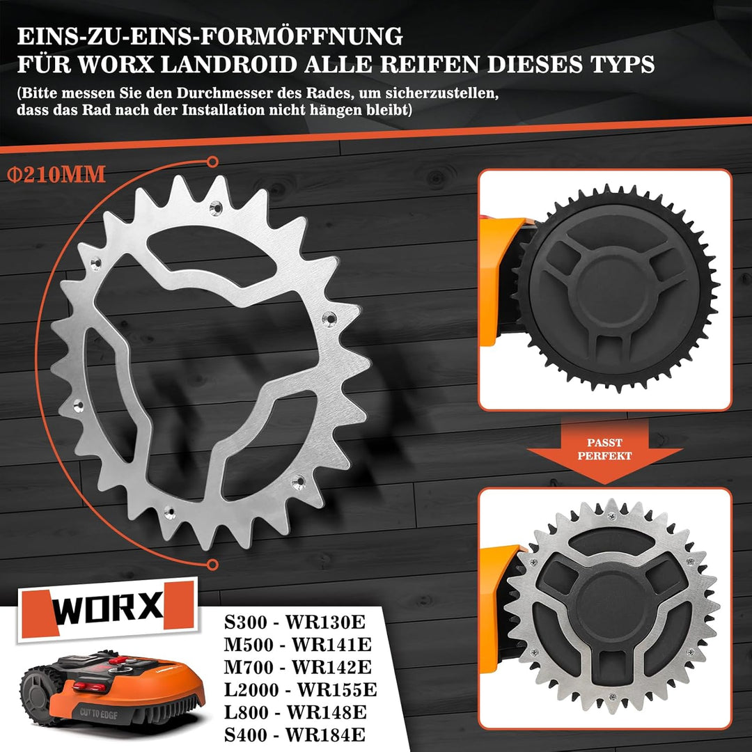 Rasenmäher Roboter Spikes zur für Worx Landroid Modell S/M Rasenmäher, Dicke 2 mm,Traktionsverbesser