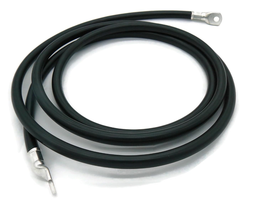 Exoda Batteriekabel 50 mm² 2,5m Schwarz mit M8 Kabelschuhen flexibles 99 Prozent Kupferkabel für zuv