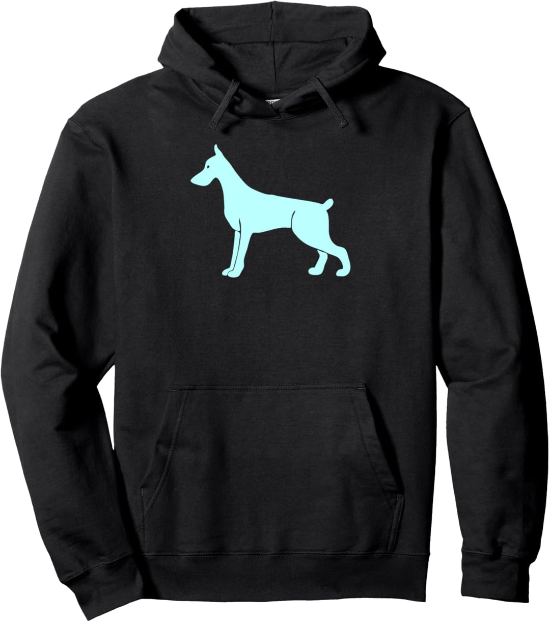 Coole Dobermann Blaue Hundesilhouette Pullover Hoodie