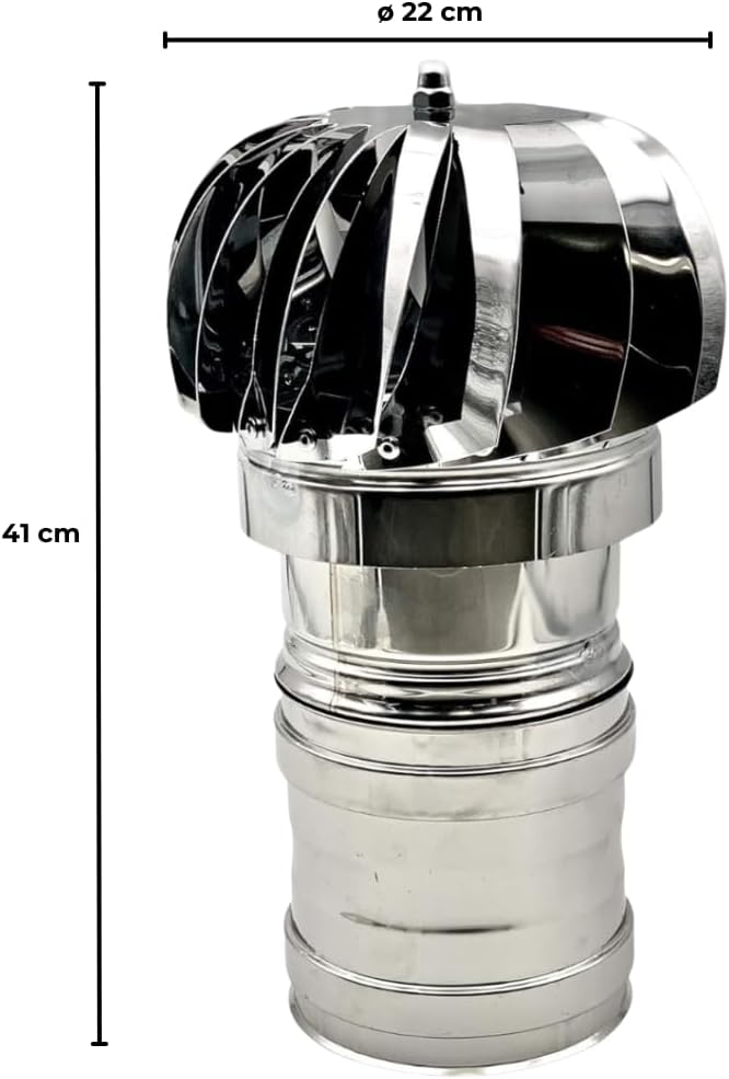 EINSIDE Kaminaufsatz Edelstahl AISI 304, drehbarer kamin Kugelaufsatz mit weiblichem Anschluss, Scho