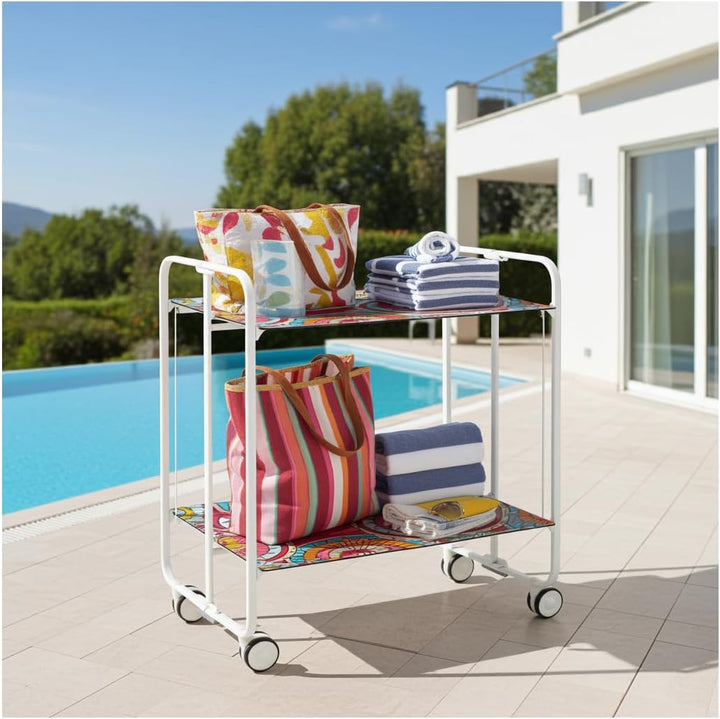 DON HIERRO - Servierwagen weiss, klappbar, 2 Böden. Rollwagen BAUHAUS-29 one size Weiss, one size We