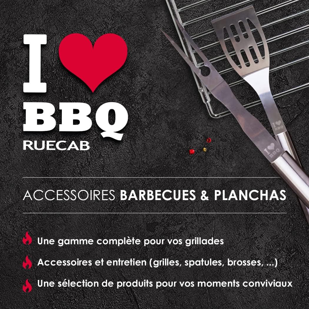 ruecab 1086 Grillguthalter Doppel auf Füsse Edelstahl Griff Holz silber 30x40cm Grillfläche