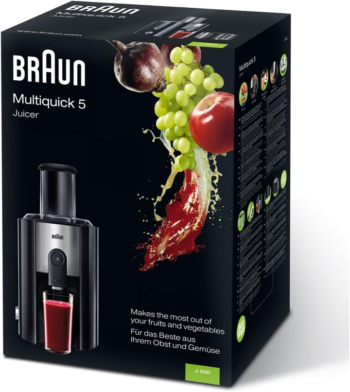 Braun Household Multiquick 5 Entsafter J500 900 Watt Single Schwarz, 900 Watt Single Schwarz