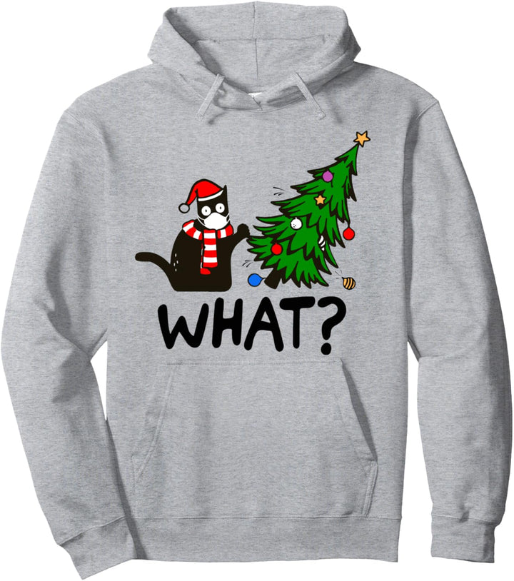 Katze Cat Weihnachten Weihnachtsbaum Mundschutz what? Pullover Hoodie