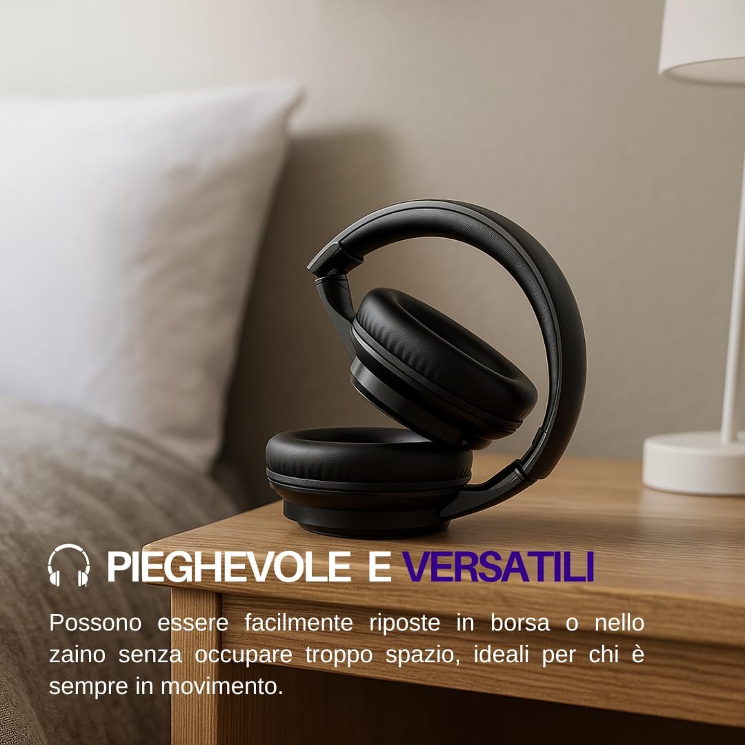 Trevi DJ 12E35 BT Kabellose Over-Ear-Kopfhörer, HiFi-Stereo-Kopfhörer mit Mikrofon, 8 Stunden Spielz