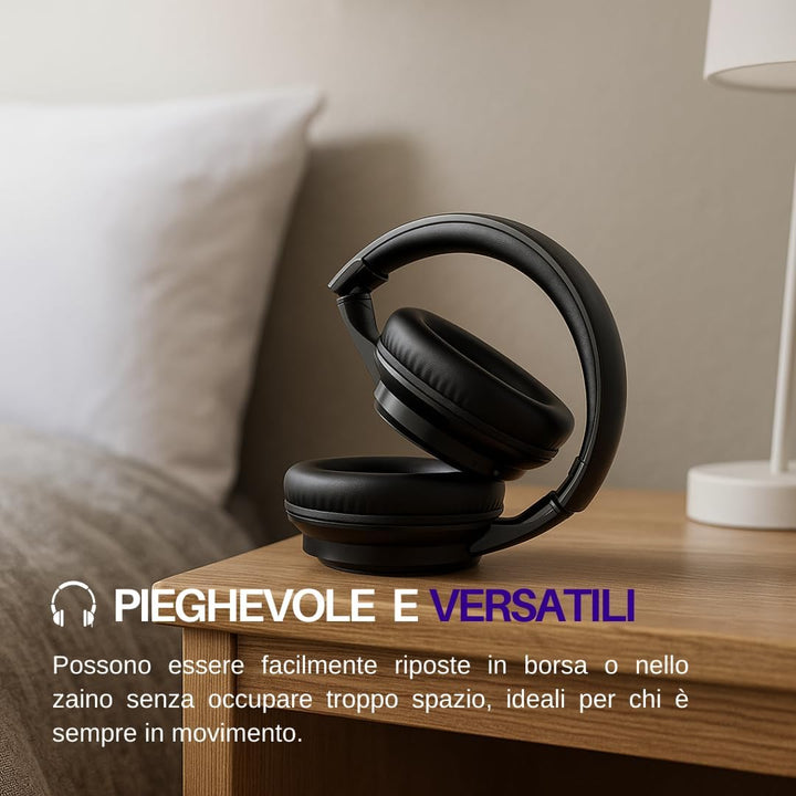 Trevi DJ 12E35 BT Kabellose Over-Ear-Kopfhörer, HiFi-Stereo-Kopfhörer mit Mikrofon, 8 Stunden Spielz