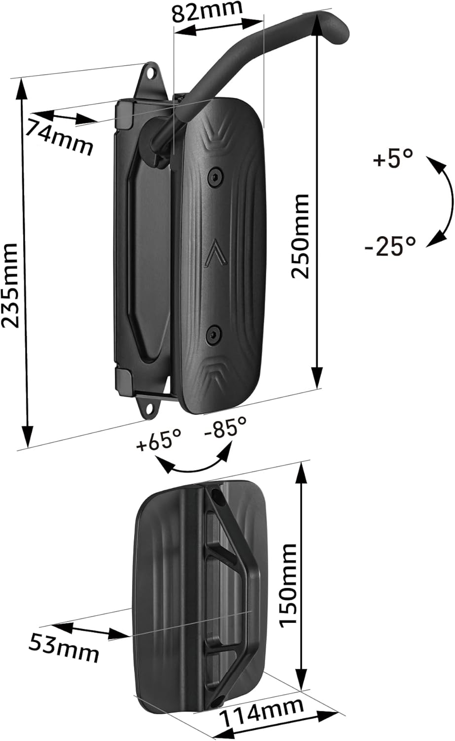 monTEK Schwenkbare Fahrrad Wandhalterung, Fahrradständer für die Garage, Fahrradhalterung Wand, plat