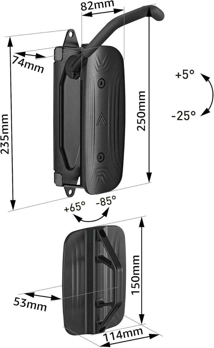 monTEK Schwenkbare Fahrrad Wandhalterung, Fahrradständer für die Garage, Fahrradhalterung Wand, plat