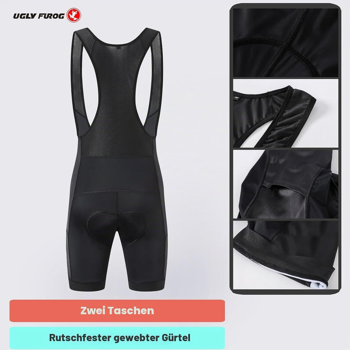 UGLY FROG Trägerhose Fahrrad Herren Fahrradhose Kurz mit Sitzpolster Radhose Kurz Gepolstert mit Pol