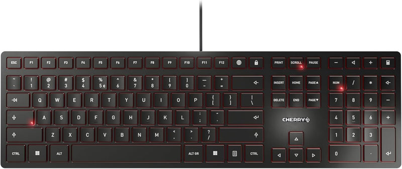 Cherry JK-1600EU-2 USB Tastatur (Englisches Tastatur-Layout) Schwarz US-Internationales Layout - QWE