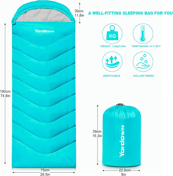 Schlafsack Outdoor Camping für Erwachsene Kinder, Schlafsäcke Sommer Winter 3-4 Jahreszeiten, Decken