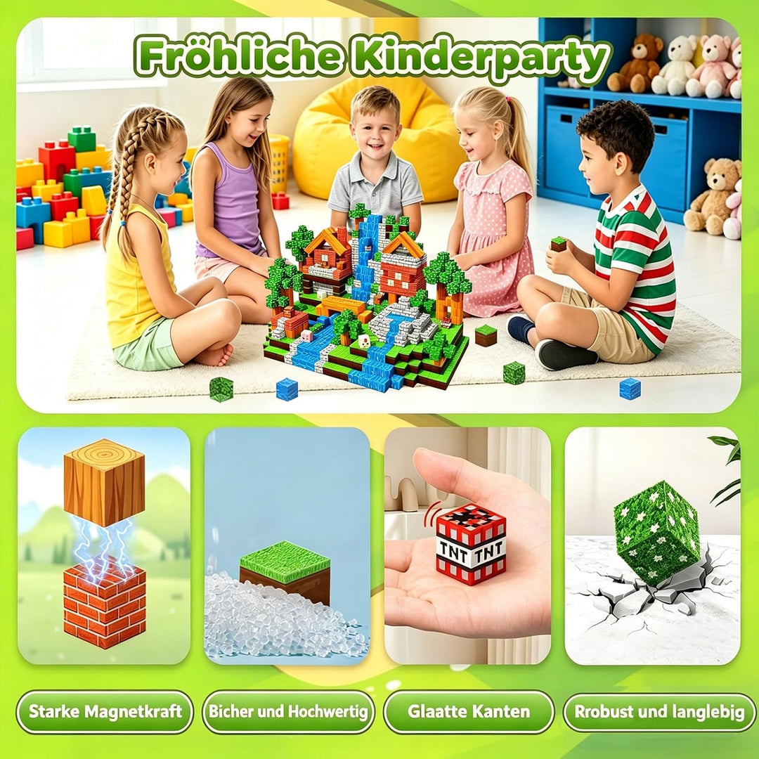 Magnetische Bausteine Blöcke 150 Stück,Magnetbausteine Magnetspielzeug Magneten Kinder Magnetische B