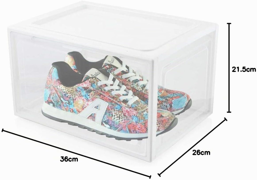 BITUXX LEX21 Schuhbox Stapelbar Aufbewahrungsbox Kunststoffbox Schuhkasten Schuhkarton Schuhorganize