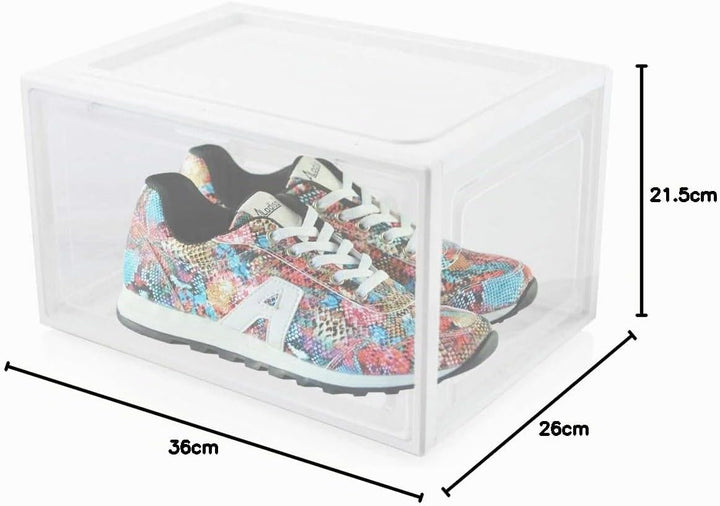 BITUXX LEX21 Schuhbox Stapelbar Aufbewahrungsbox Kunststoffbox Schuhkasten Schuhkarton Schuhorganize