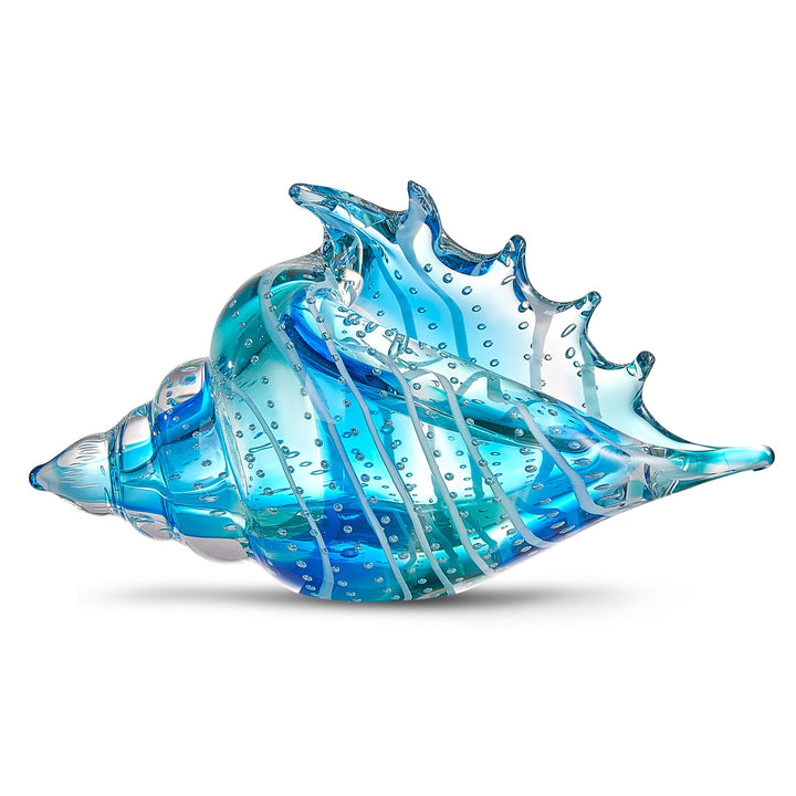 EUSTUMA Mundgeblasene Glasmuschelfiguren, Meerestier-Ornament für Heimdekoration, Meerestier-Kollekt