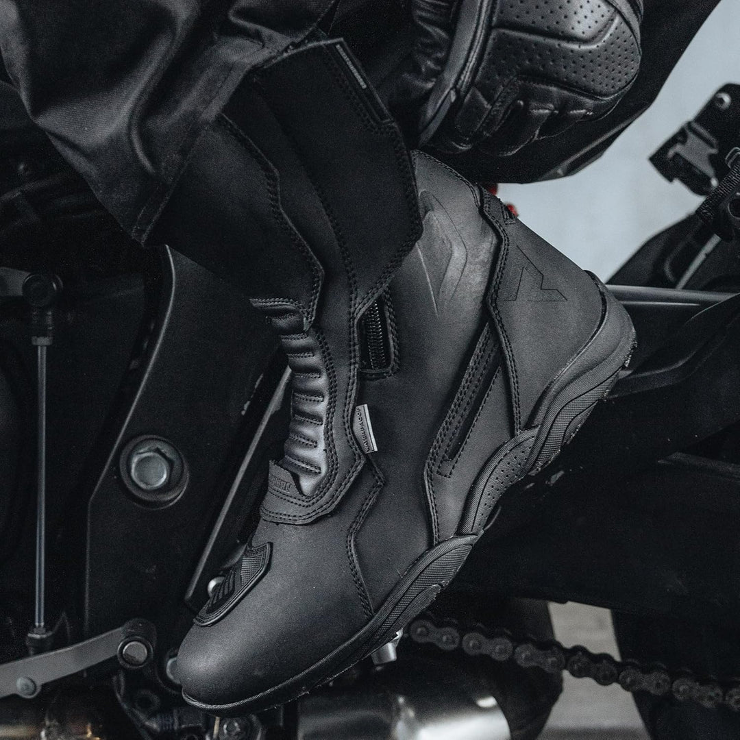 REBELHORN Scout Motorradstiefel Hipora Membran Knöchel- und Fersenschutz Antibakterieller Einsatz Re