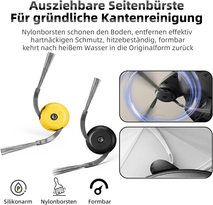 26 Stück Zubehör für Roborock Qrevo Curv 2 Flow Saugroboter, 4 Hauptbürste, 2 Wischwalze, 4 HEPA-Fil