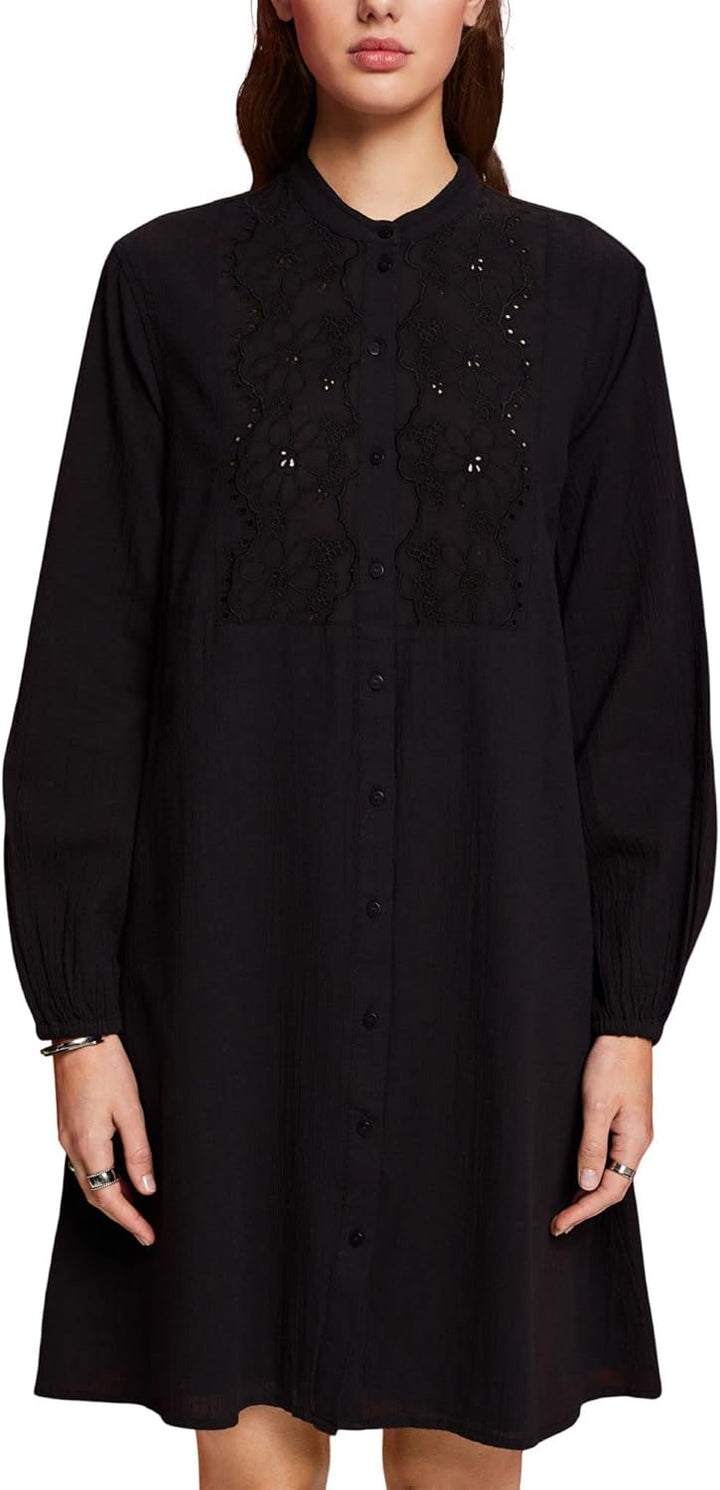ESPRIT Besticktes Hemdblusenkleid