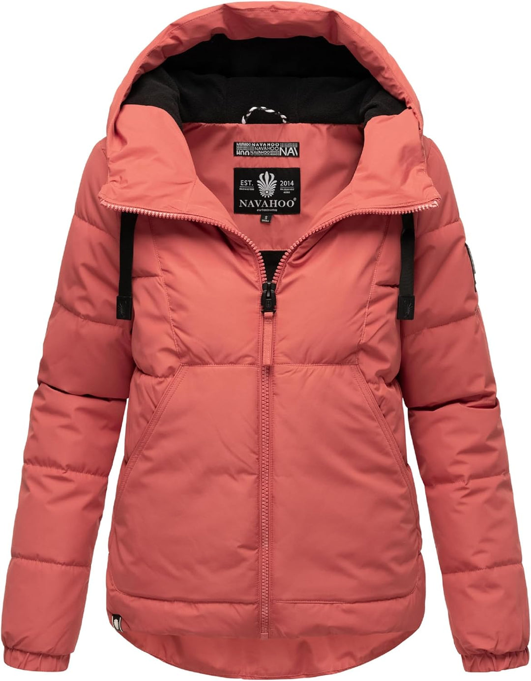 Navahoo Damen Winterjacke Steppjacke warm mit Kapuze Eisbällchen XS-XXL L Rouge, L Rouge