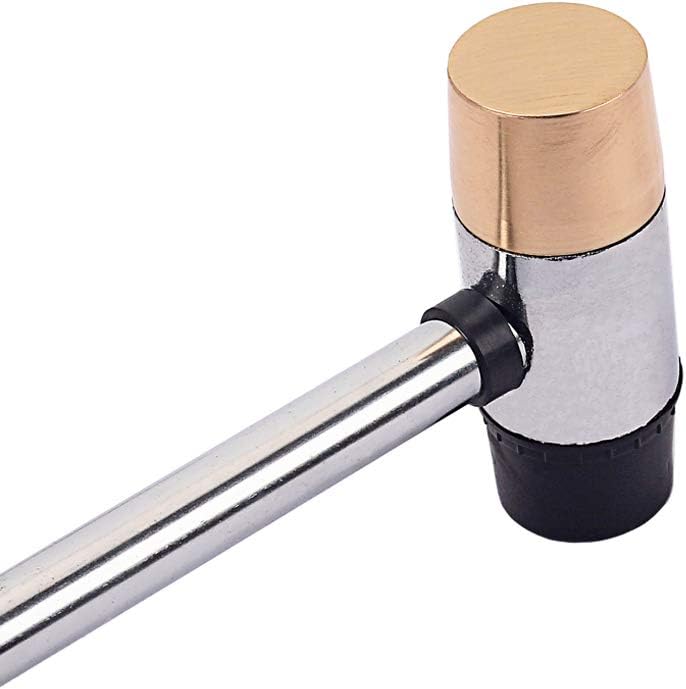 Alnicov Fret Hammer Gitarrenbauer Hammer 26mm Durchmesser Kopf Schwarz Kunststoff- und Messingkopf f
