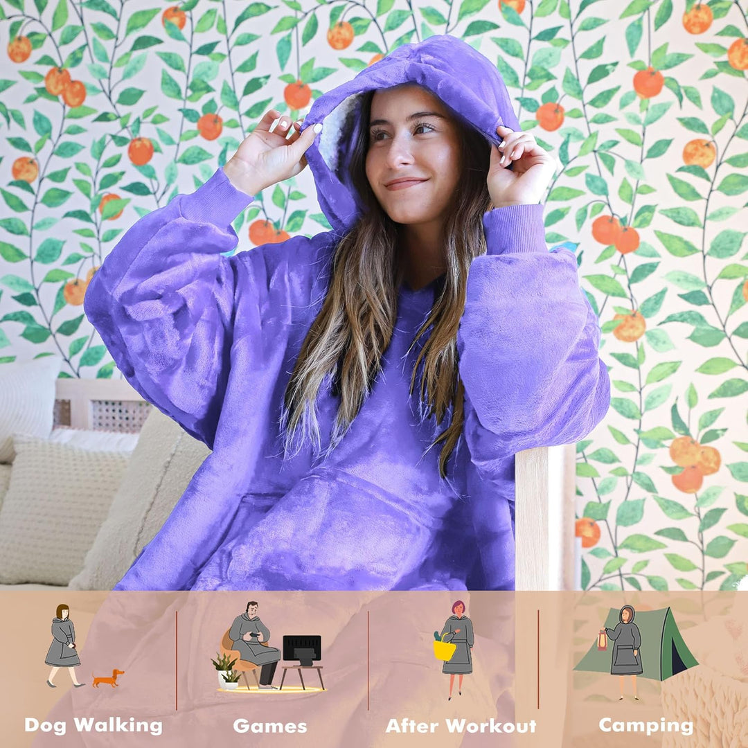 Catalonia Classy Oversized Sherpa Hoodie Decke, grosses Kapuzen-Sweatshirt für Frauen, weiche gemütl