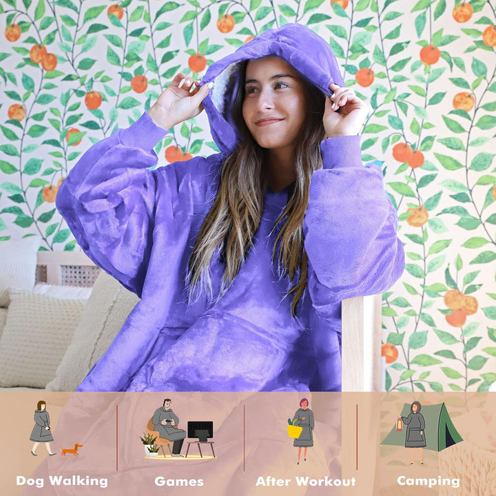 Catalonia Classy Oversized Sherpa Hoodie Decke, grosses Kapuzen-Sweatshirt für Frauen, weiche gemütl