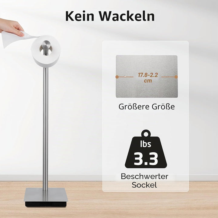 KES Toilettenpapierhalter Stehend Klopapierhalter Edelstahl SUS304 Klorollenhalter WC Rollenhalter T