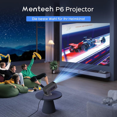 MENTECH Mini Beamer 4K, Mini Projektor mit WiFi und Bluetooth, 1080P Full HD Unterstützt, 180°Verste