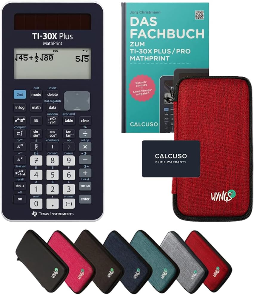 CALCUSO Standardpaket Rot mit Taschenrechner TI-30X Plus Mathprint (Deutsch) Rot TI 30 X Plus MathPr