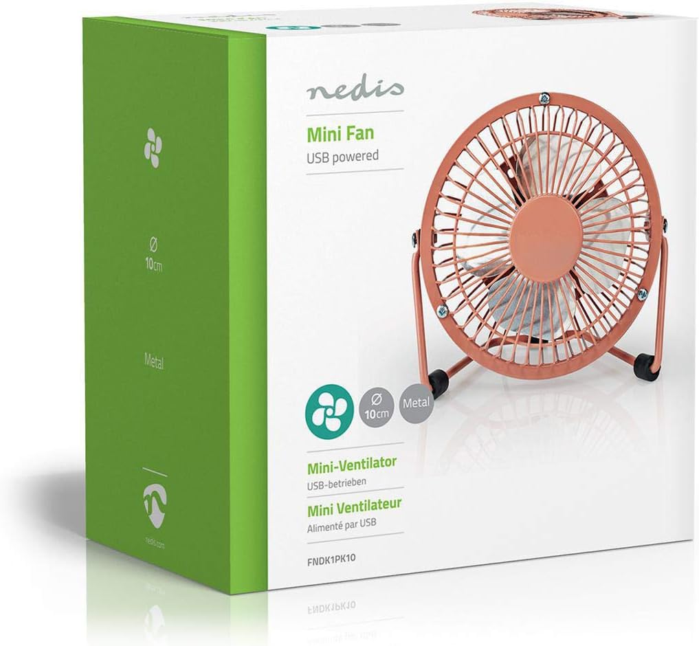 NEDIS Tischventilator | USB Angetrieben | Durchmesser: 100 mm | 3 W | 1 Geschwindigkeit 1.00 m Vinta