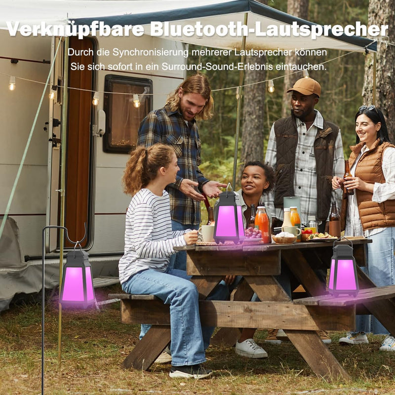 Inwa Outdoor Bluetooth Lautsprecher, Wireless Lautsprecher Sync bis zu 100Lautsprecher, IPX5, Beat-D