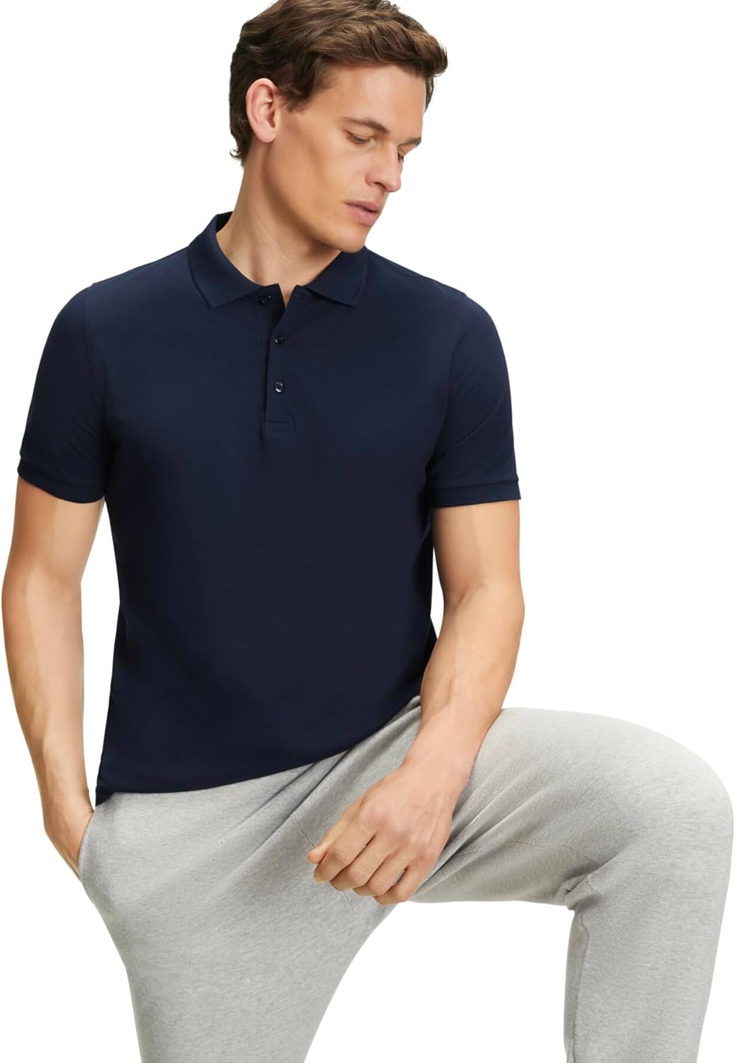 FALKE Herren Basic Polo Shirt Piqué Poloshirt weich hautfreundlich bequem sehr leicht atmungsaktive