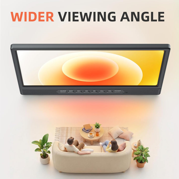 DESOBRY 12 Zoll Tragbarer Smart TV mit Android, Mini Fernseher für Küche, Caravan, Camping, HDMI USB