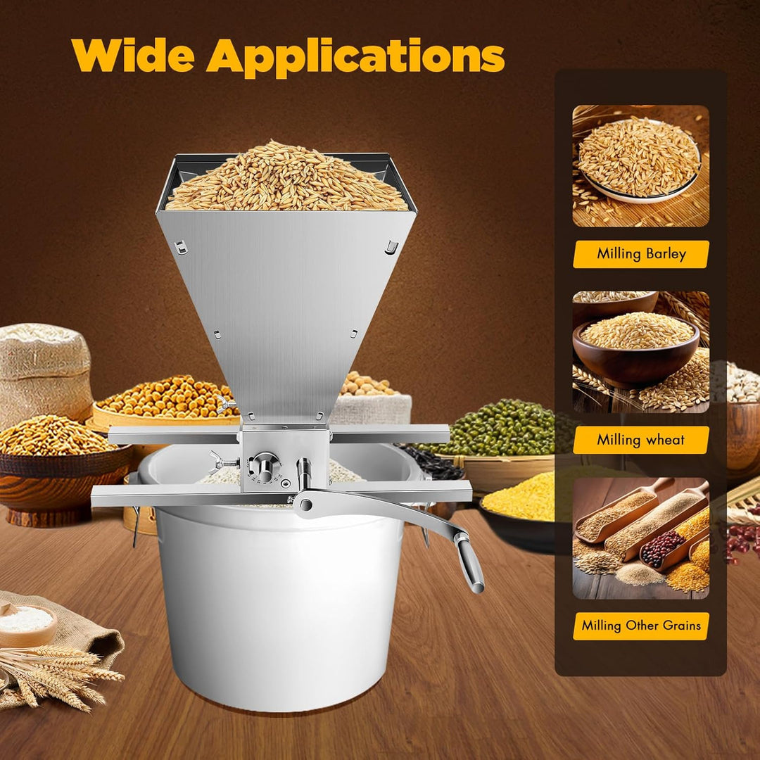 Gdetnysty Manuelle GetreidemüHle Mit Edelstahl Walzen Und Aluminium Basis Einstellbare MahlstäRke 01