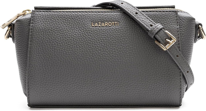 Lazarotti Bologna Leder Umhängetasche Damen | verstellbarer Schultergurt | mittelgrosse Crossbody Ba