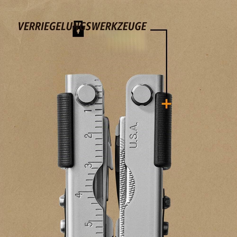 Gerber Multi-Tool mit zwei Messern und Leder-Scheide, MP600 Full-Size, Mit 14 Funktionen, Silber, 75