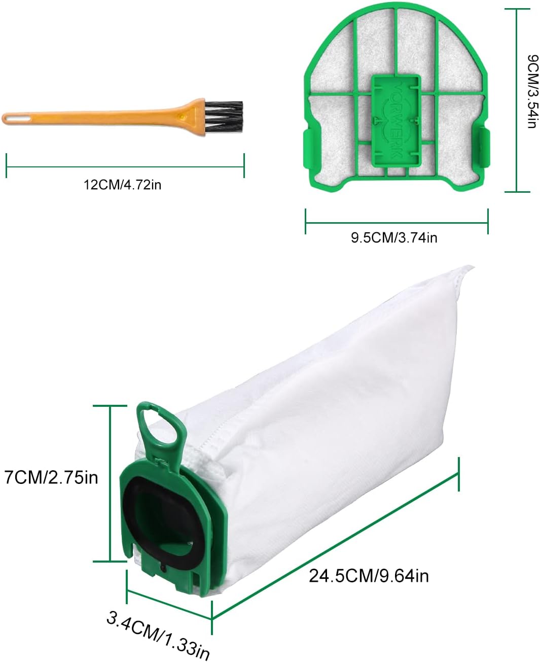 10 Stück Staubsaugerbeutel für Vorwerk Kobold VB100 FP 100 Premium Filtertüten mit Motorschutzfilter