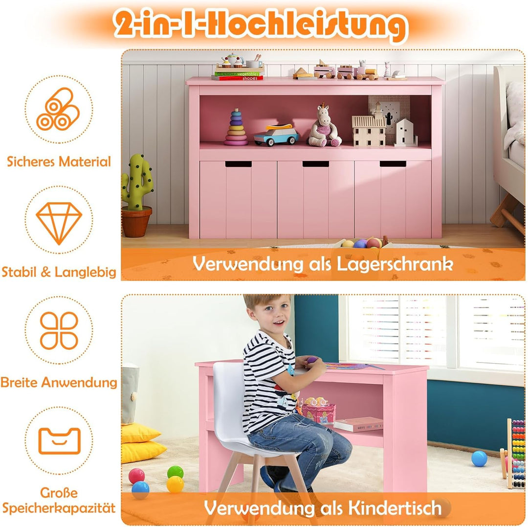 COSTWAY Spielzeugschrank für Kinder, Kommode mit 3 Schubladen, Spielzeug-Organizer für Kinderzimmer