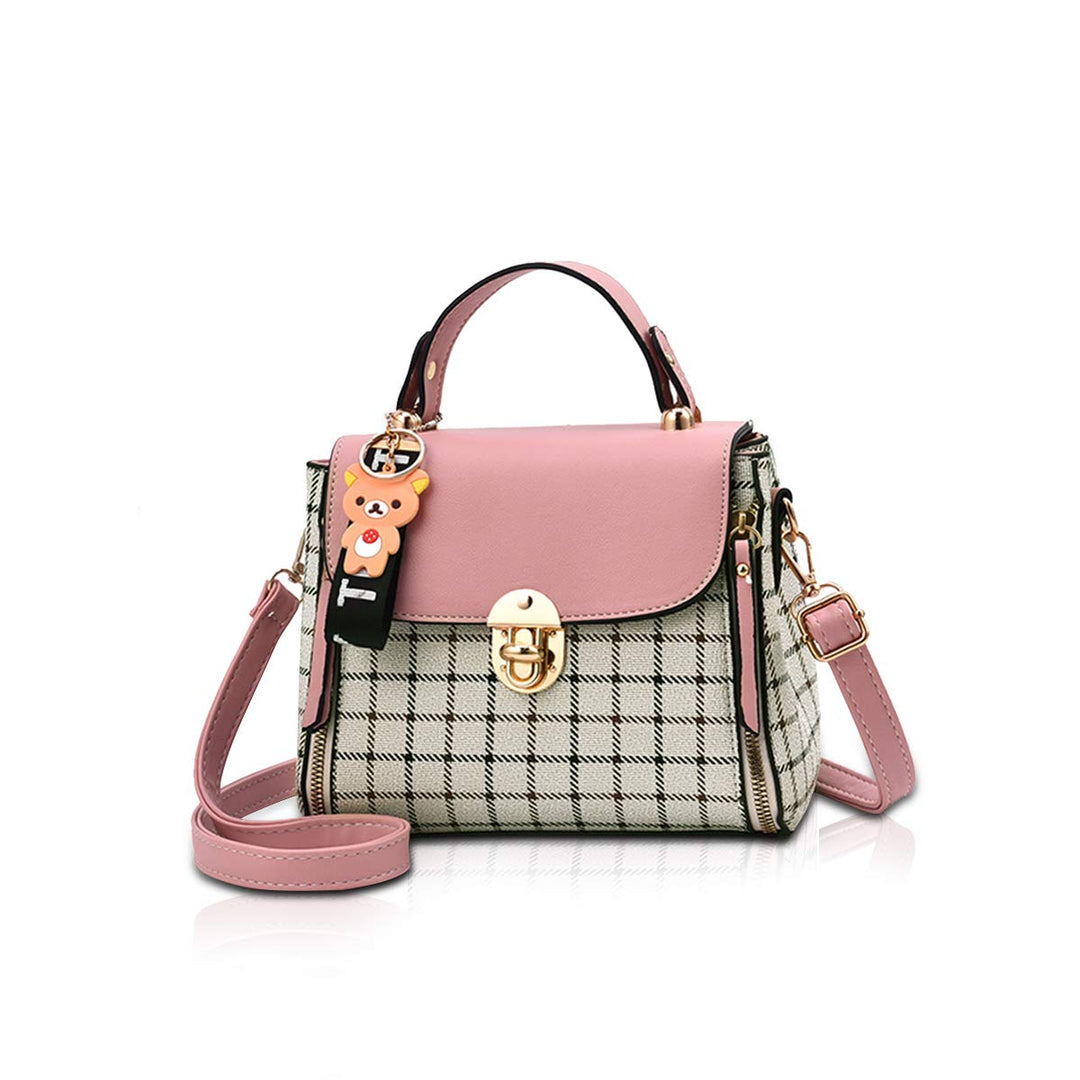 NICOLE&DORIS Handtaschen für Damen Niedliche Umhängetasche Mädchen Reissverschluss Handtasche PU Led
