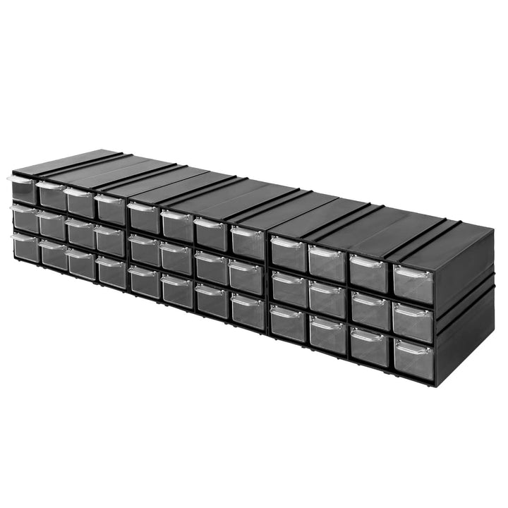Aufbewahrungsbox mit Schubfächern Sortimentskasten - 36 Stück Transparent Schubladen - 630 x 155 x 1