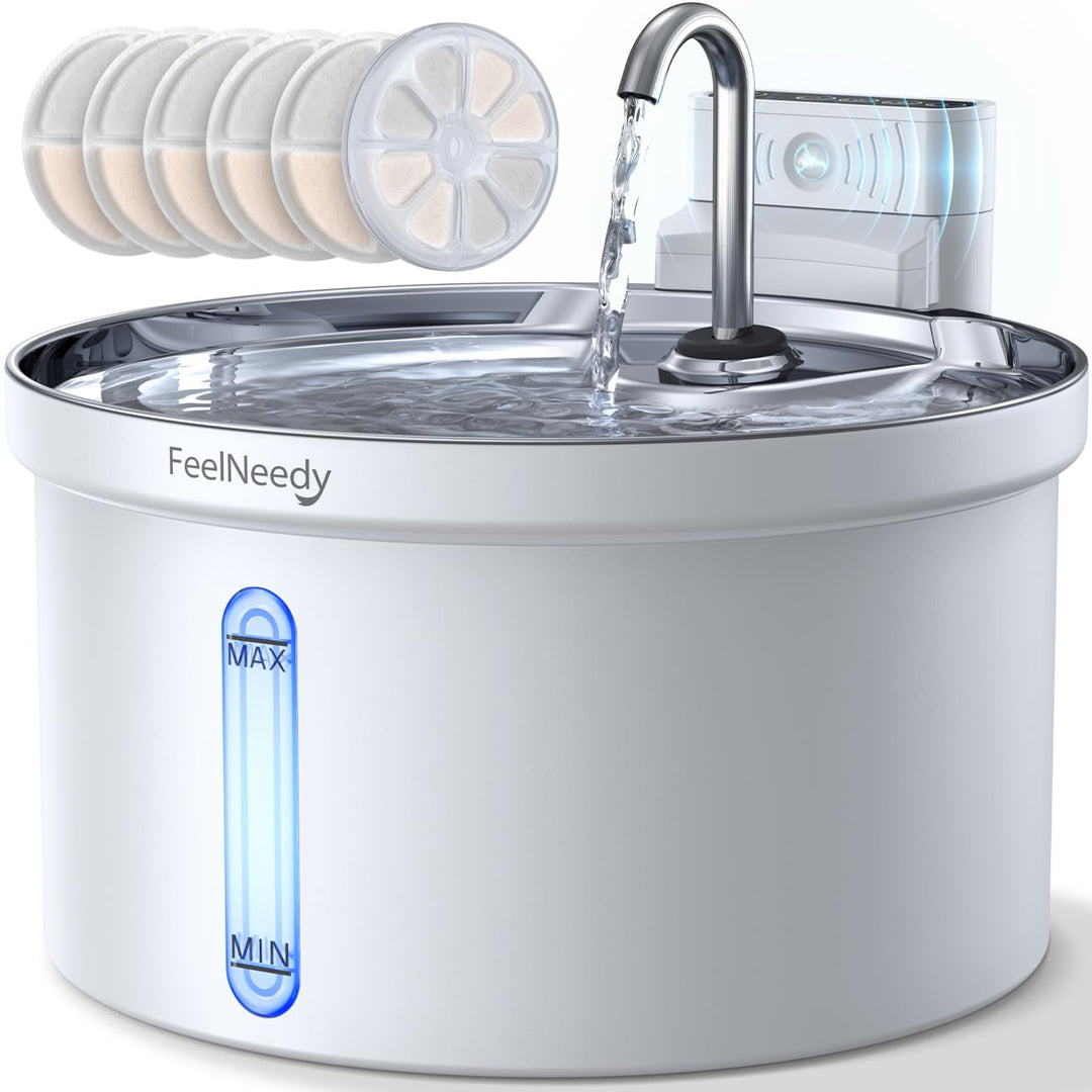 Kabelloser Katzenbrunnen mit Bewegungsmelder [Wasser und Batterietrennung] FEELNEEDY Batteriebetrieb