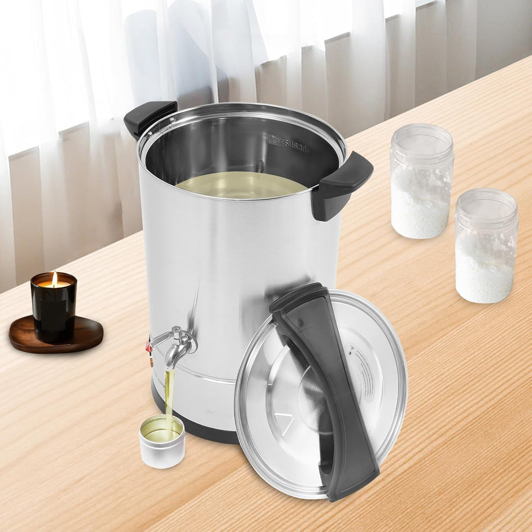 Cutycaty 8L/10L/12L/15L Wachsschmelzer für Kerzen 1800W Elektrischer Wachsschmelzofen aus Edelstahl