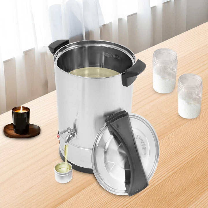 Cutycaty 8L/10L/12L/15L Wachsschmelzer für Kerzen 1800W Elektrischer Wachsschmelzofen aus Edelstahl
