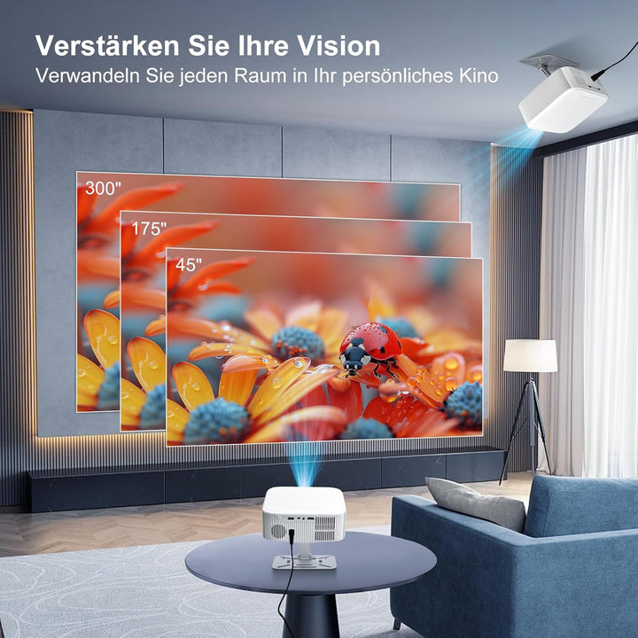 Salange Beamer,Kompatibel mit Netflix,Native 1080P Projektor Unterstützt 4K,mit WiFi und Bluetooth 5